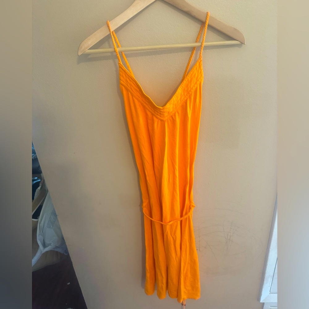 Orange mid length dress